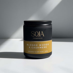 Warm and comforting Blonde Woods & Cashmere soy candle