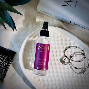 Floral crystal-infused spray for self-love and harmony