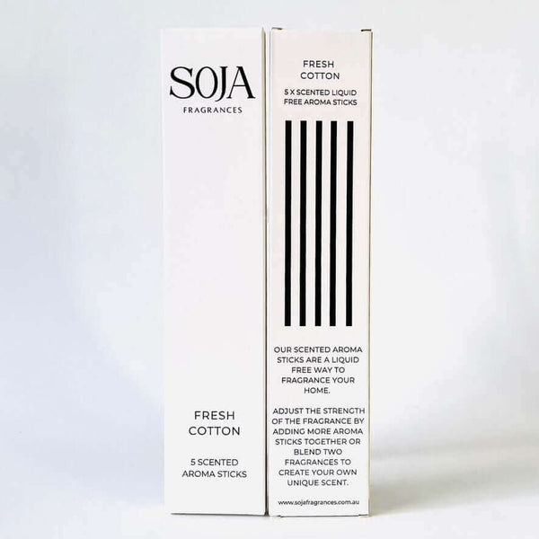 Aroma Stick - Fresh Cotton | Discover the liquid-free way to fragrance your home with Aroma Sticks - Fresh Cotton. Continuous, calming scent without the mess. Shop Soja Fragrances now. | SOJA Fragrances