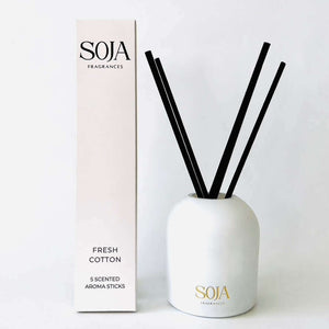 Aroma Stick - Fresh Cotton | Discover the liquid-free way to fragrance your home with Aroma Sticks - Fresh Cotton. Continuous, calming scent without the mess. Shop Soja Fragrances now. | SOJA Fragrances