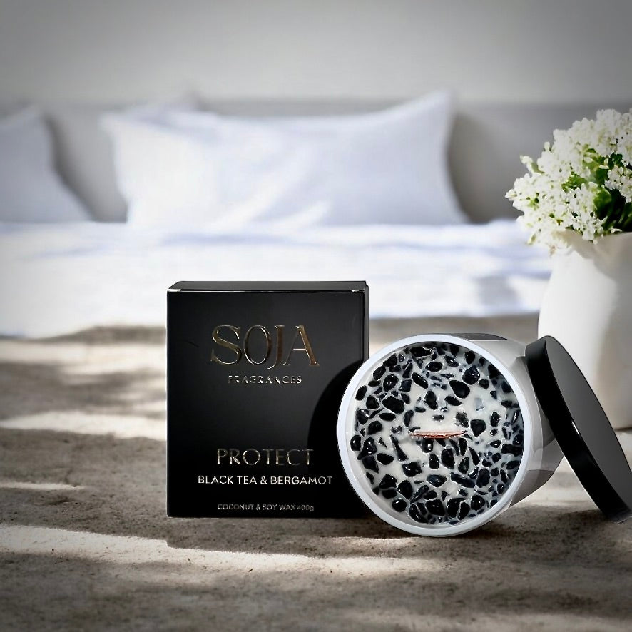 Luxury soy candle with strong scent throw – triple fragrance explained