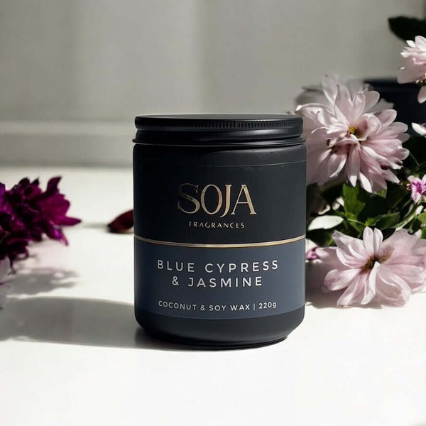 Soja Fragrances soy candle with earthy floral notes