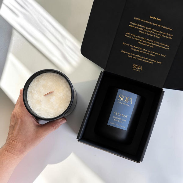 Cleanse – Crushed Lime & Sea Salt Candle & 125ml Room Spray Set