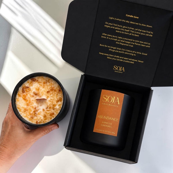 Abundance – Vanilla Caramel Candle & 125ml Room Spray Set