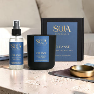 Cleanse – Crushed Lime & Sea Salt Candle & 125ml Room Spray Set