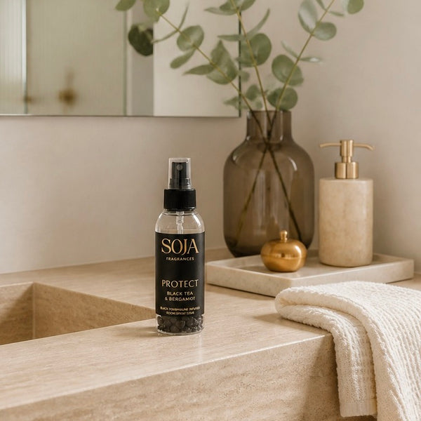 Protect – Black Tea & Bergamot Candle & 125ml Room Spray Set