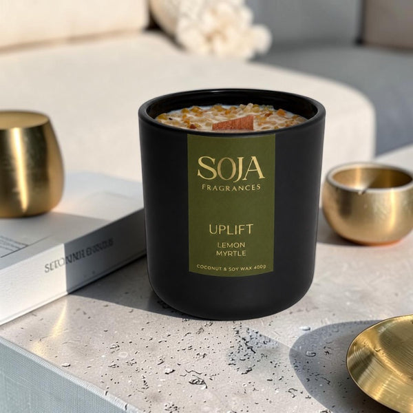 Uplift – Lemon Myrtle Candle & 125ml Room Spray Set