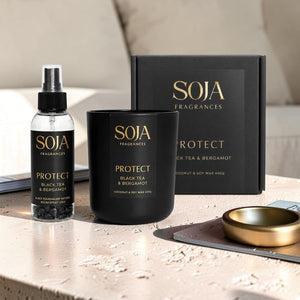 Protect – Black Tea & Bergamot Candle & 125ml Room Spray Set
