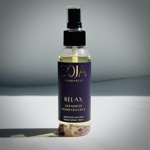 Relax room spray – honeysuckle scent with Amethyst crystal
