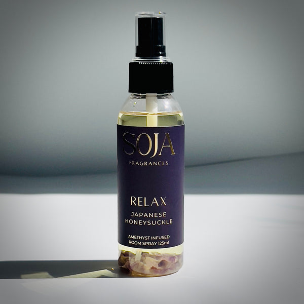 Relax room spray – honeysuckle scent with Amethyst crystal