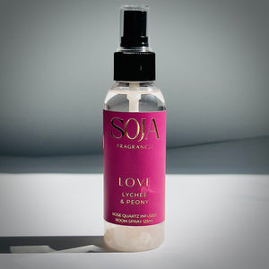 Love room spray – lychee peony fragrance with Rose Quartz crystal