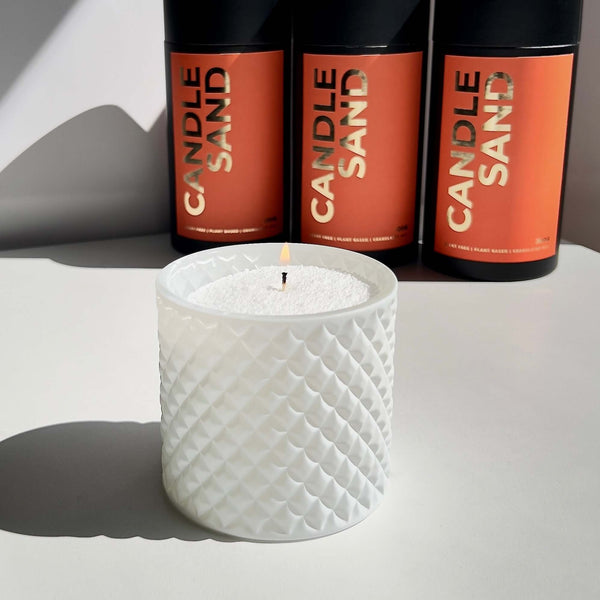 Pourable wax Candle Sand with reusable wicks