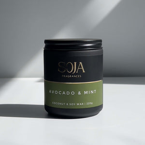Avocado & Mint scented candle in minimalist jar