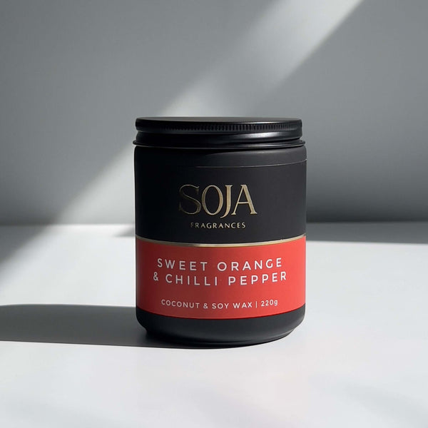 Citrus and spice-scented soy candle from Soja Fragrances
