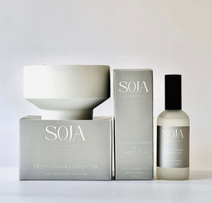 Eau De Parfum - Fresh Ginger & Green Tea | Discover luxury with our Fresh Ginger & Green Tea Eau De Parfum room spray. Elevate any space with our handcrafted, aromatic scents. | SOJA Fragrances