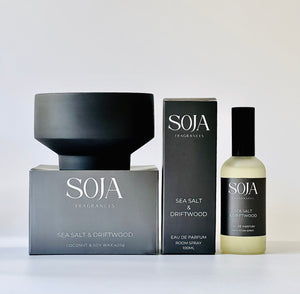 Eau De Parfum - Sea Salt & Driftwood | Elevate any room with Soja Fragrances' Sea Salt & Driftwood spray. Handcrafted for a luxurious and refreshing aroma, perfect for your home. | SOJA Fragrances